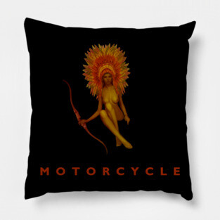 Vintage motorcycle poster design by MotorManiac Pillow