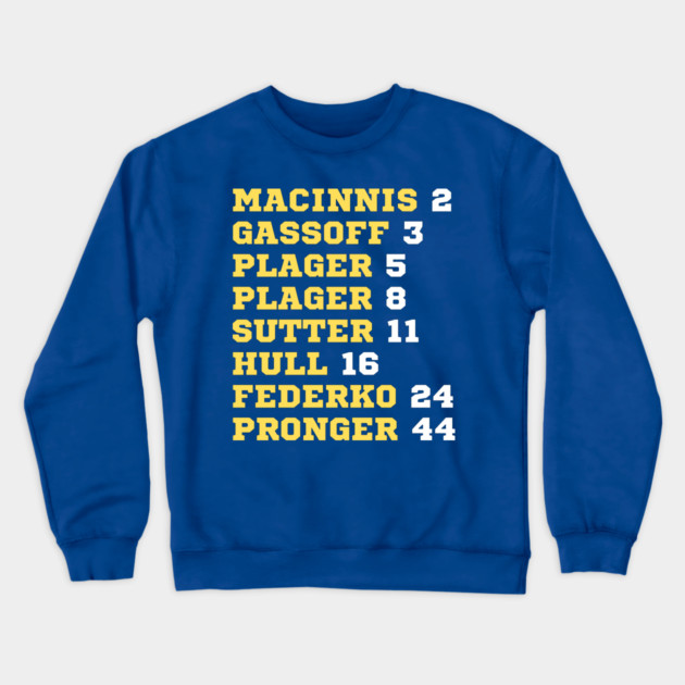 Blues Retired Numbers Crewneck Sweatshirt by Litehouse Tees