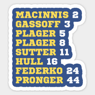 Blues Retired Numbers Magnet
