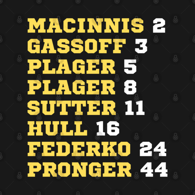 Blues Retired Numbers by Litehouse Tees