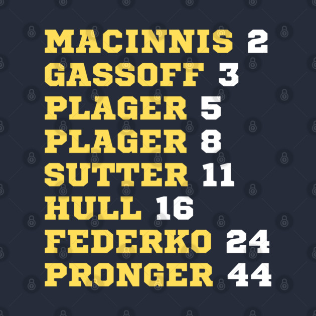 Blues Retired Numbers by Litehouse Tees