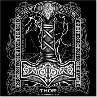 Thor Odinson, God of Thunder (Grayscale) Posters and Art
