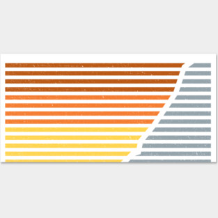 Mountainside vintage sunset Posters and Art