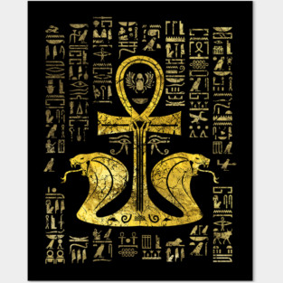 Egyptian cross ankh with Uraeus the Cobra Posters and Art