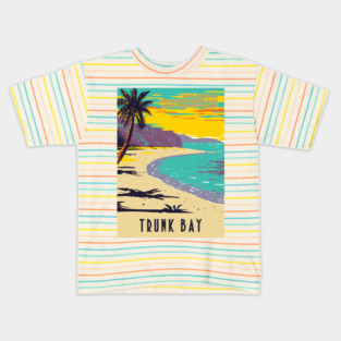WPA Poster of Trunk Bay beach, Virgin Islands National Park in the island of St John, USA Kids T-Shirt