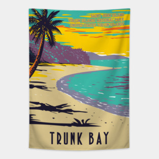 WPA Poster of Trunk Bay beach, Virgin Islands National Park in the island of St John, USA Tapestry