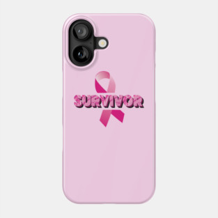 Pink Ribbon for Breast Cancer Awareness - Survivor Phone Case