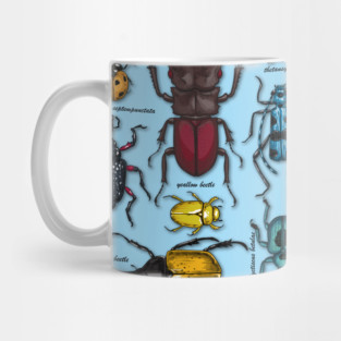 Beetles on blue Mug