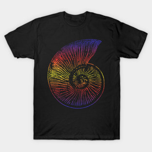 Fossil Watercolor Fossilized Ammonite Shell Archaeology Gift T-Shirt