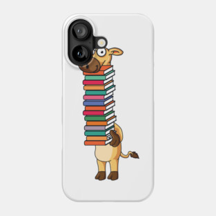 Giraffe Carrying Books Book Lover Reading Phone Case