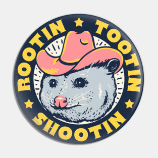 Rootin Tootin Shootin - Cowboy Advice | Poss Possum Opossum | Dark Frame Pin