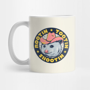 Rootin Tootin Shootin - Cowboy Advice | Poss Possum Opossum | Dark Frame Mug