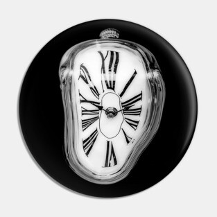 Surreal Melting Clock Pin