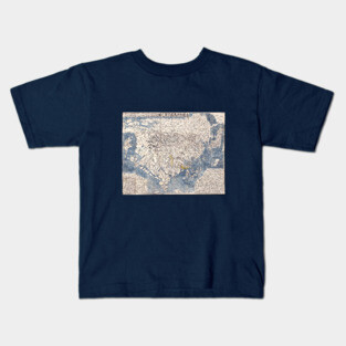 First Japanese Buddhist World Map Europe America Africa Kids T-Shirt