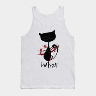 Cat What Murderous Black Tank Top