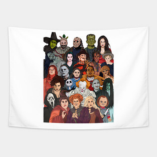 Horror Movie Characters Tapestry