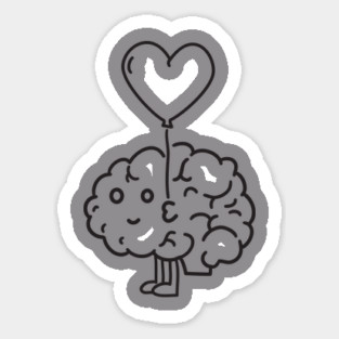 Head and Heart cartoon Sticker