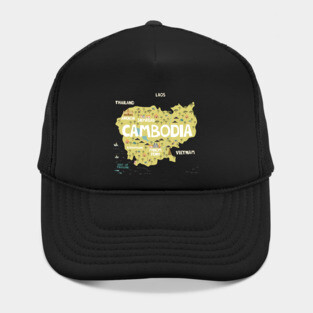 Cambodia illustrated map Hat