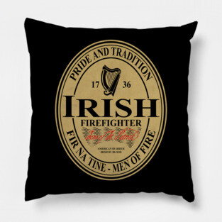 Irish Firefighter - oval label Pillow