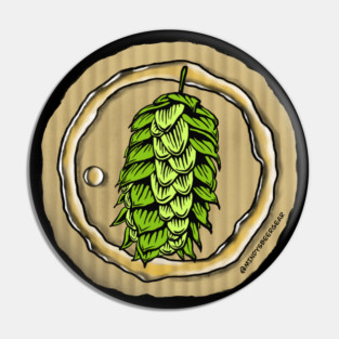 Hop on Beer Stained Cardboard Pin
