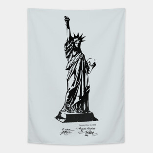 Statue of Liberty New York Patent Print Tapestry