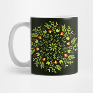 Green witch potions mushrooms leaves nature lover Mug