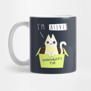 Schrödinger's Cat Dead or Alive - Day Cat in a Box - Funny Physics Mug