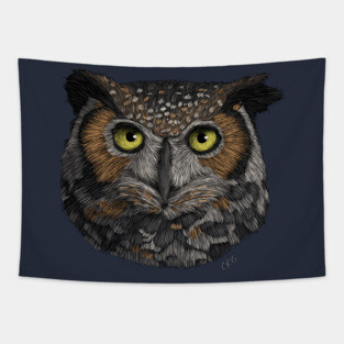 Great Horned Owl Tapestry
