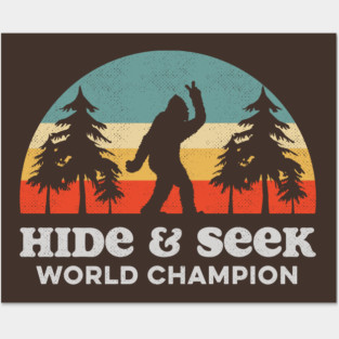 Retro Bigfoot Hide & Seek World Champion Posters and Art