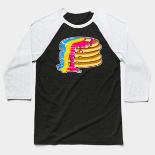 Pan Pansexual Pride Pancakes LGBT Baseball T-Shirt