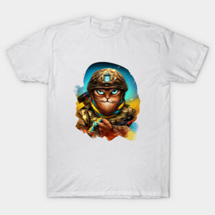Cat Ukrainian Soldier T-Shirt
