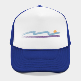Retro Summer Sunset Waves Hat