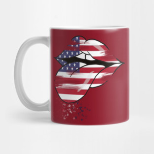 Red, White and Blue USA Mouth Mug