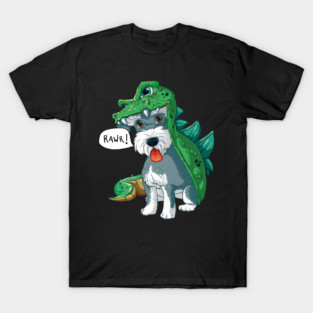 Funny Schnauzer Dinosaur Dragon Costume Halloween T-Shirt
