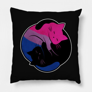 Bisexual Eternal Yin Yang Cat Pillow