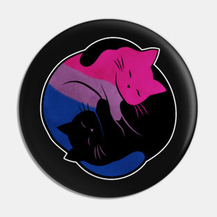 Bisexual Eternal Yin Yang Cat Pin