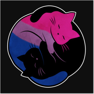 Bisexual Eternal Yin Yang Cat Posters and Art