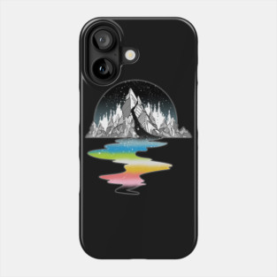 Queer Pride Flag Mountain River Phone Case