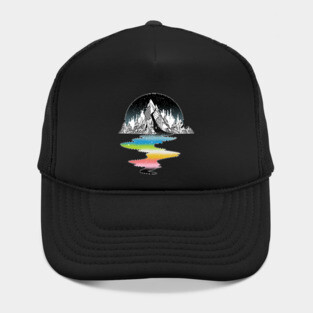 Queer Pride Flag Mountain River Hat