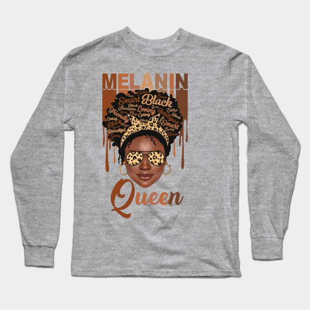 Melanin Magic, Black girl magic, black queen Long Sleeve T-Shirt by UrbanLifeApparel