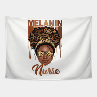 Melanin Magic, Nurse, Black girl magic, black queen Tapestry