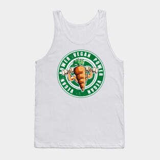 Vegan Power Workout Muscle Carrot Gym Work Tank Top