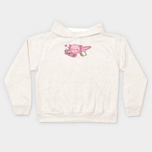 Cute Axolotl Relax Gamer Kids Hoodie