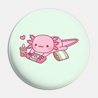 Cute Axolotl Relax Gamer Pin