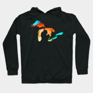 Michigan - Great Lakes in Fractal Colors Hoodie