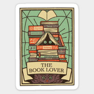 The Book Lover Tarot Card by Tobe Fonseca Sticker