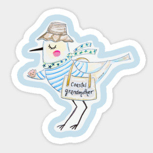 Coastal Grandmother Gull Sticker