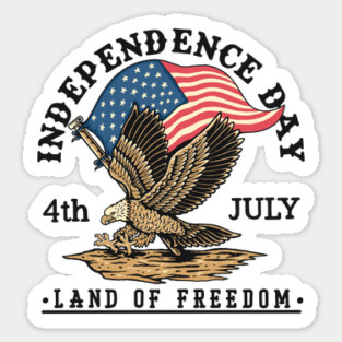 4th Of July Eagle American Flag Patriotic Land Of Freedom Vintage US USA Flag Sticker