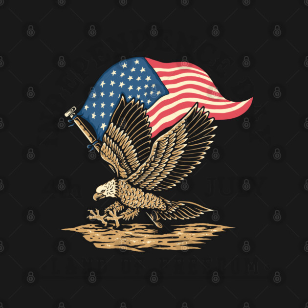 4th Of July Eagle American Flag Patriotic Land Of Freedom Vintage US USA Flag by Tshirtiz