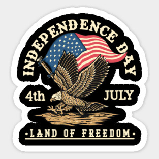 4th Of July Eagle American Flag Patriotic Land Of Freedom Vintage US USA Flag Magnet